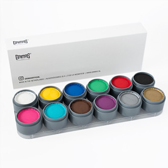 Paleta de Maquillaje al Agua A12 XL de 12 Colores de 15 Mililitros de Grimas