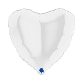 Globo Foil de Corazón de 46 Centímetros de color Blanco