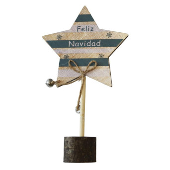 Estrella Madera de Feliz Navidad de 20 Centímetros