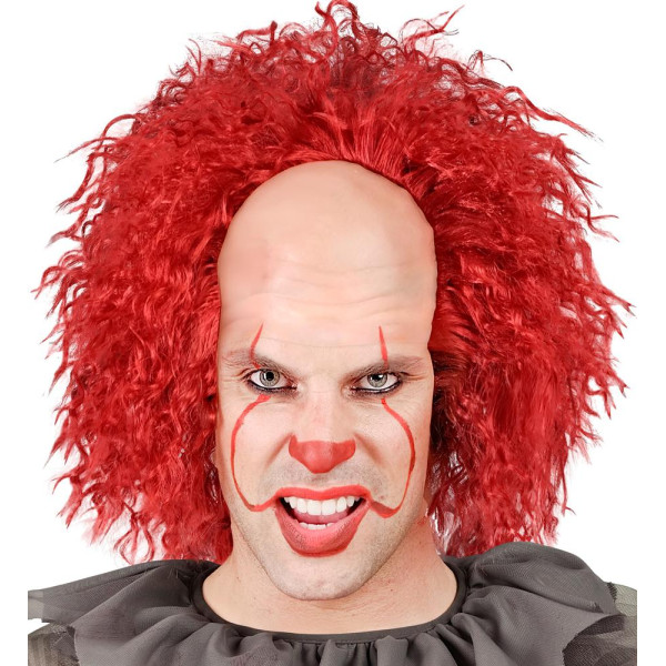 Calva de Payaso Asesino Vintage con Pelo de color Rojo para Adulto