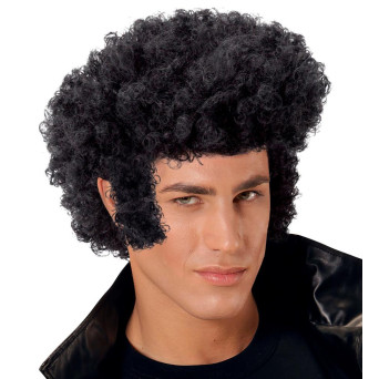 Peluca Negra de Rock & Roll para Adulto