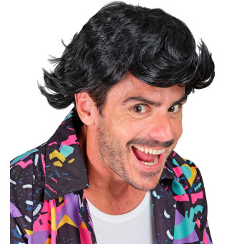 Peluca Negra de Detective Divertido para Adulto
