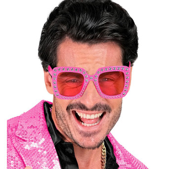 Gafas de color Rosa con Strass para Adulto