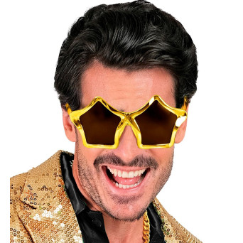 Gafas de Estrella de color Oro para Adulto