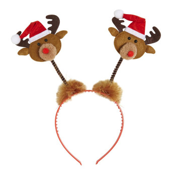 Diadema de Reno con Gorro de Papá Noel