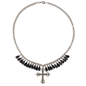 Collar de Cruz Gótica con Gotas de Júpiter para Adulto