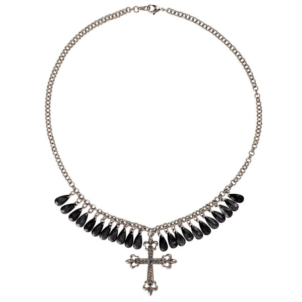 Collar de Cruz Gótica con Gotas de Júpiter para Adulto