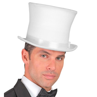 Sombrero de Copa de color Blanco para Adulto