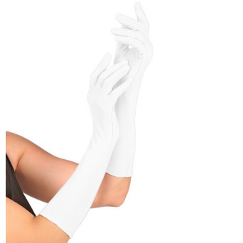 Guantes de Elastano de color Blanco de 40 Centímetros para Adulto