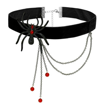 Gargantilla de Araña con Strass de color Rojo para Adulto