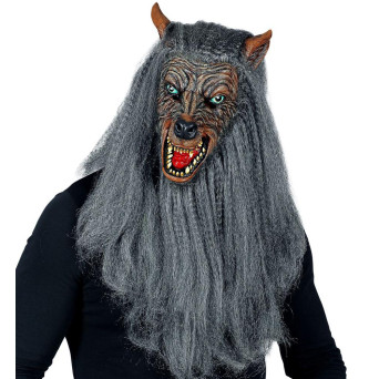 Máscara de Hombre Lobo con Pelo para Adulto