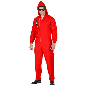 Disfraz de Convicto de color Rojo para Adulto