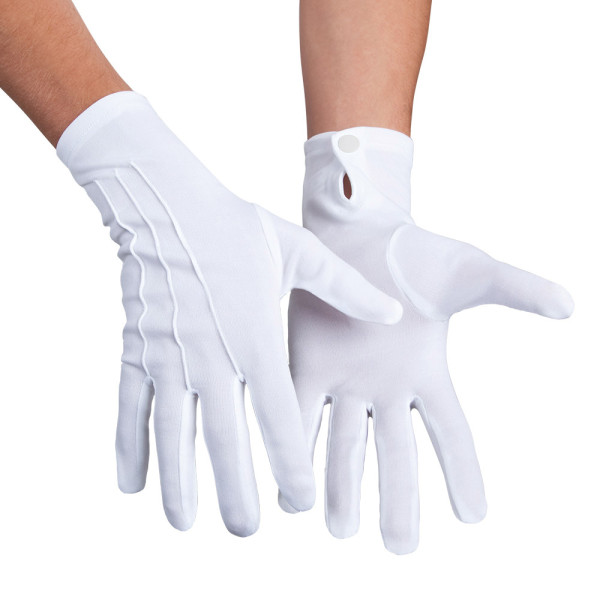 Guantes de color Blanco con Cierre a Presión para Adulto