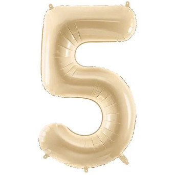 Globo Foil de  Número 5 de 72 Centímetros de color Beige
