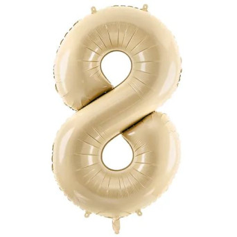 Globo Foil de Número 8 de 72 Centímetros de color Beige