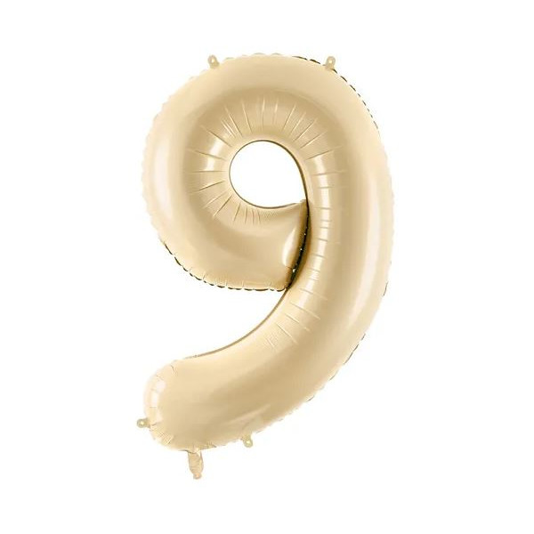 Globo Foil de Número 9 de 72 Centímetros de color Beige