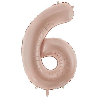 Globo Foil de Número 6 de 72 Centímetros de color Beige Oscuro