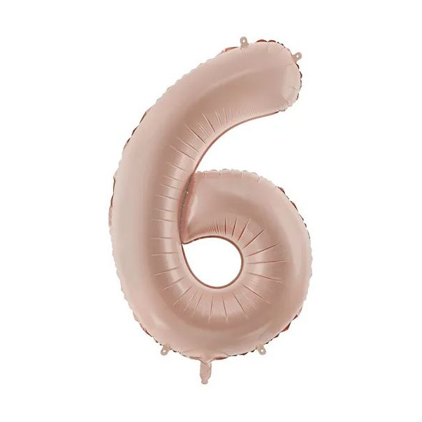 Globo Foil de Número 6 de 72 Centímetros de color Beige Oscuro