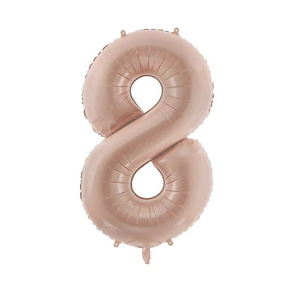 Globo Foil de Número 8 de 72 Centímetros de color Beige Oscuro