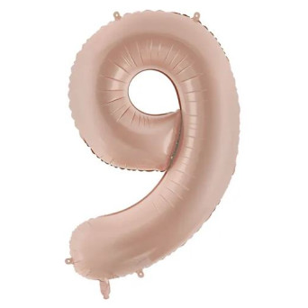 Globo Foil de Número 9 de 72 Centímetros de color Beige Oscuro