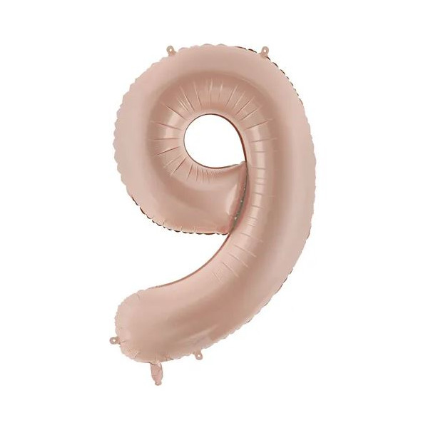 Globo Foil de Número 9 de 72 Centímetros de color Beige Oscuro