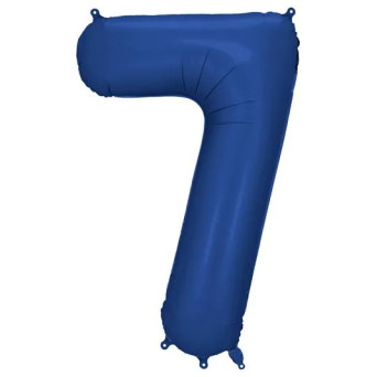 Globo Foil de Número 7 de 86 Centímetros de color Azul Marino Satinado