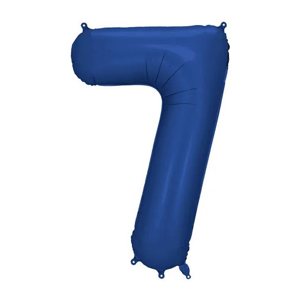 Globo Foil de Número 7 de 86 Centímetros de color Azul Marino Satinado