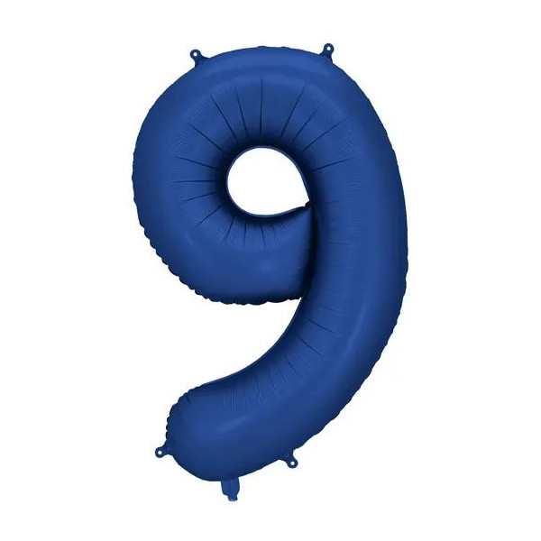 Globo Foil de Número 9 de 86 Centímetros de color Azul Marino Satinado