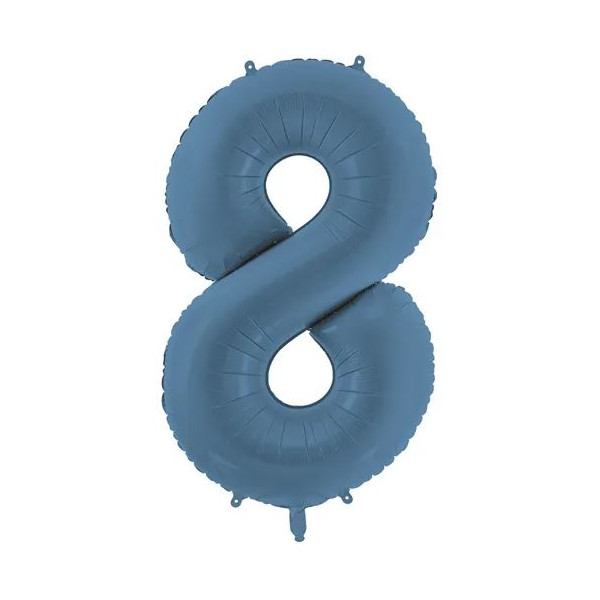 Globo Foil de Número 8 de 86 Centímetros de color Azul Marino
