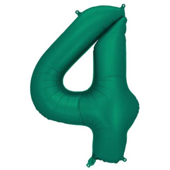 Globo Foil de Número 4 de 86 Centímetros de color Verde Botella Satinado