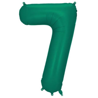 Globo Foil de Número 7 de 86 Centímetros de color Verde Botella Satinado