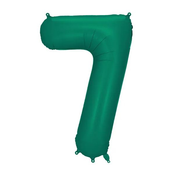 Globo Foil de Número 7 de 86 Centímetros de color Verde Botella Satinado