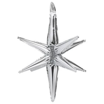 Globo de Estrella 3D de 105 Centímetros de color Plata