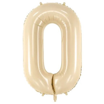 Globo Foil de Número 0 de 72 Centímetros de color Beige