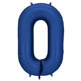 Globo Foil de Número 0 de 86 Centímetros de color Azul Marino Satinado