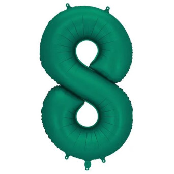 Globo Foil de Número 8 de 86 Centímetros de color Verde Botella Satinado