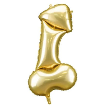 Globo Foil de Pene de 46 x 88 Centímetros de color Oro
