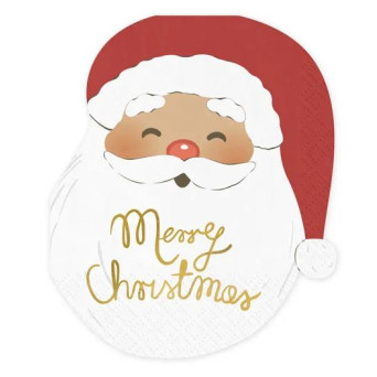 Servilleta de Papá Noel Merry Christmas 12 Unidades de 13,5 x 16 Centímetros