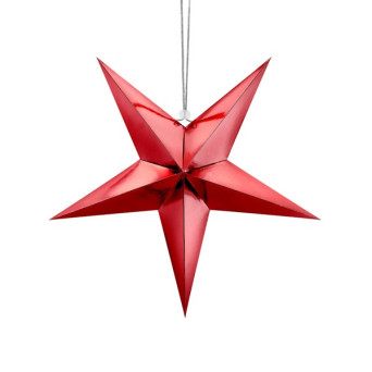 Estrella de Papel de 45 Centímetros de color Rojo para Colgar