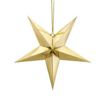 Estrella de Papel de 45 Centímetros de color Oro para Colgar