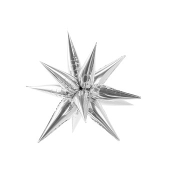 Globo Foil de Estrella 3D de 95 Centímetros de color Plata