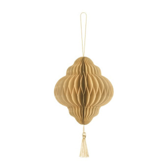 Linterna de Nido de Abeja de color Beige de 13,2 x 15 Centímetros
