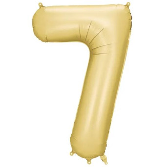 Globo Foil de Número 7 de 86 Centímetros de color Oro Satinado