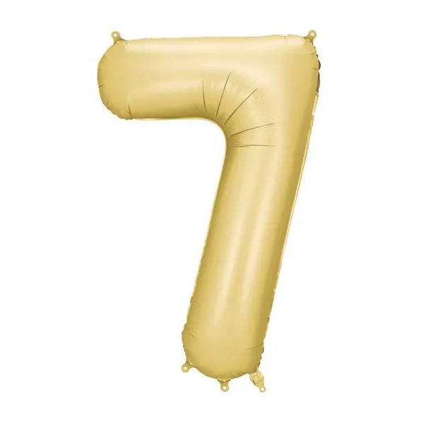 Globo Foil de Número 7 de 86 Centímetros de color Oro Satinado