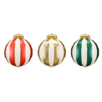 Globo Foil de Bola de Navidad 3 Unidades de 42 x 46 Centímetros