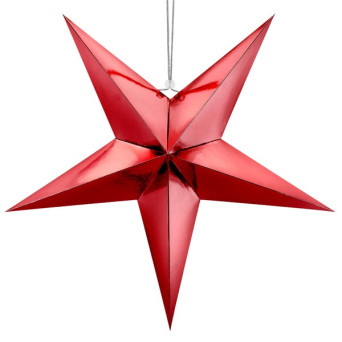 Estrella de Papel de 70 Centímetros de color Rojo para Colgar