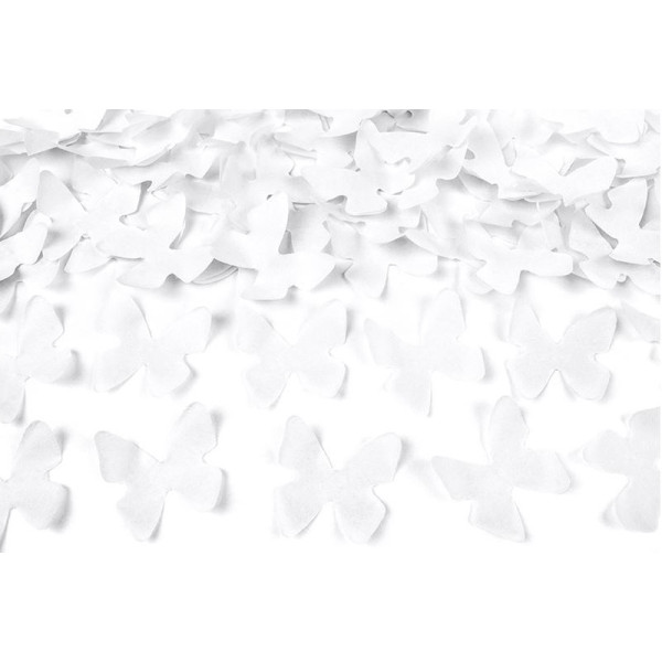 Cañón de 80 Centímetros con Confeti de Mariposas de color Blanco