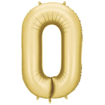 Globo Foil de Número 0 de 86 Centímetros de color Oro Satinado