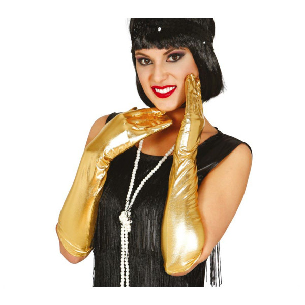 Guantes de 40 Centímetros de color Oro Metalizado para Adulto