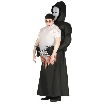 Disfraz de La Muerte Hinchable llevando un Tronco Humano para Adulto